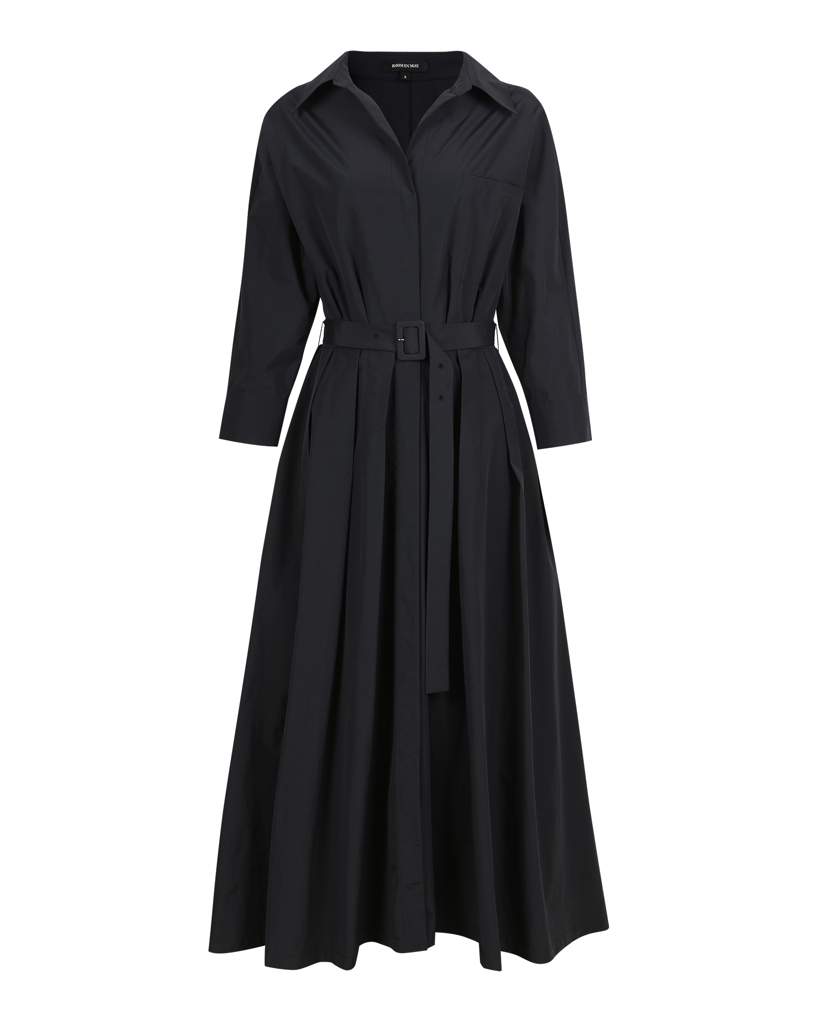 베른 셔츠 드레스 - 블랙